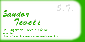 sandor teveli business card